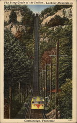 The Steep Grade of the Incline - Lookout Mountain Postcard