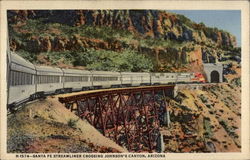 Santa Fe Streamliner Crossing Johnson's Canyon Postcard