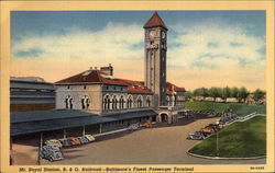 Mt. Royal Station, B. & O. Railroad - Baltimore's Finest Passenger Terminal Postcard