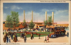 Visitors arriving at New York World's Fair Postcard