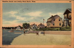 Hamilton Beach and Swift's Neck Beach Wareham, MA Postcard Postcard