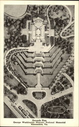 Grounds Plan, George Washington Masonic Naitonal Memorial Postcard