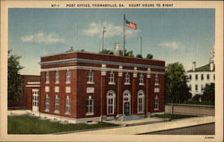 Post Office, Court House to Right Thomasville, GA Postcard Postcard