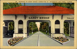 Entrance to Gandy Bridge Connecting St. Petersburg and Tampa Postcard