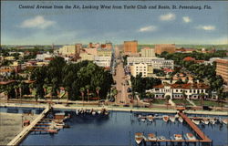 Central Avenue From the Air, Looking West From Yacht Club and Basin Postcard