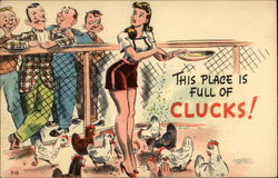 This Place is Full of Clucks! Comic, Funny Postcard Postcard