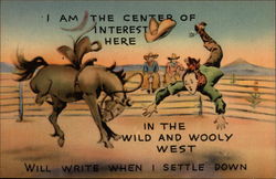 The Center of Interest Cowboy Western Postcard Postcard