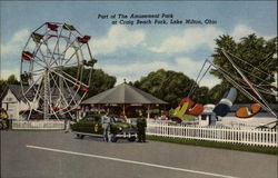 Part of the Amusement Park at Craig Beach Park Lake Milton, OH Postcard Postcard