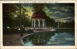 Band Concert at Night, Clark's Park Postcard