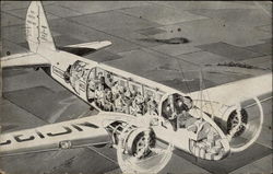 United Airlines Plane Cut-Away Diagram Postcard