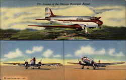 Scenes at the Chicago Municipal Airport Postcard