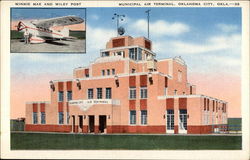 Winnie Mae and Wiley Post, Municipal Air Terminal Postcard