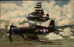 Navy Corsairs in Flight Postcard