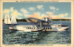 Pan American Airways 32-Passenger "Flying Clipper Ship" Postcard