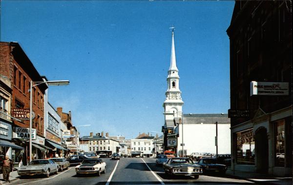 Looking down the main thoroughfare Portsmouth New Hampshire