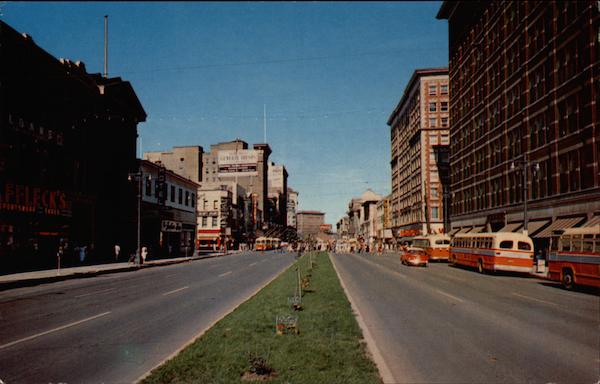 Looking Down Portage Avenue Winnepeg MB Canada Manitoba