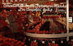 Greetings from Farmer's Market Los Angeles, CA Postcard Postcard