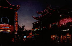 Chinatown At Night Postcard