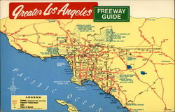 Greater Los Angeles Freeway Guide Postcard