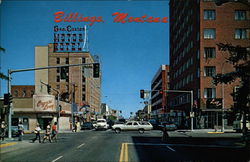 FIrst Ave., North, Looking east Billings, MT Postcard Postcard