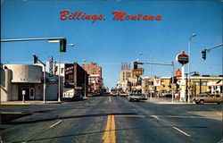 First Ave. No. looking west Billings, MT Postcard Postcard