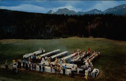 Barbecue at Glacier Park Lodge Montana Glacier National Park Postcard Postcard