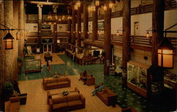 Lobby, Glacier Park Lodge Postcard