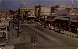 Downtown Tulare California Postcard Postcard