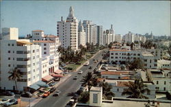 View south on Collins Avenue in the 43rd St. Area Postcard