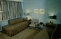 Typical Room at the Crossroads Motor Hotel Postcard