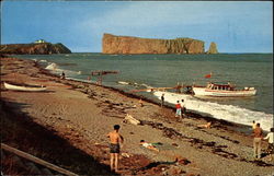 View of Perce Rock from South Beach Postcard