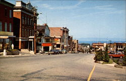Vue de la rue Lafontaine pres du carre Dube Riviere-du-Loup, QC Canada Quebec Postcard Postcard