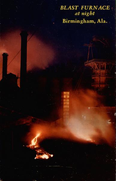 Blast Furnace at Night Birmingham Alabama