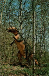 Tyrannosaurus in Prehistoric Forest Onsted, MI Postcard Postcard
