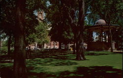 Bandstand and square with County Court House in background Postcard