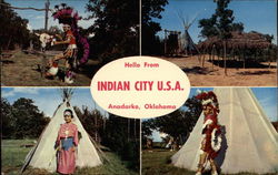 Hello From Indian City U. S. A Anadarko, OK Postcard Postcard