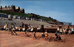 Beach and Beach Huts Postcard
