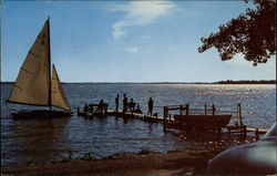 Getting Ready for a Sunset Yacht Ride on Beautiful Clear Lake Postcard