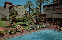 Patio of Hotel Westward Ho Postcard