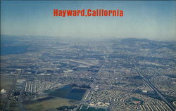 An Aerial of Hayward with Oakland and Berkeley in the Background Postcard