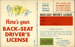 Back-Seat Driver's License Postcard