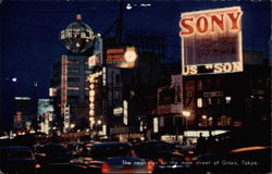 The neon-sign on the main street of Ginza Postcard
