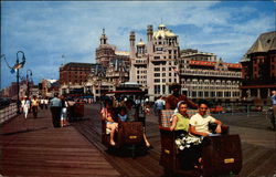 Rolling Chairs on Boardwalk Postcard