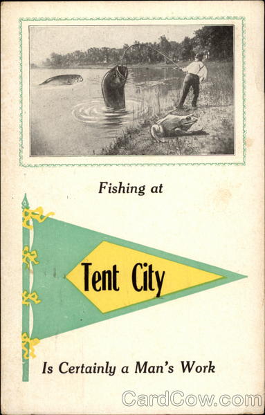 Fishing at Tent City Exaggeration