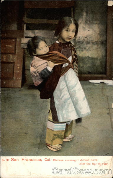 Chinese nurse-girl without home after fire, Apr. 18, 1906 San Francisco California