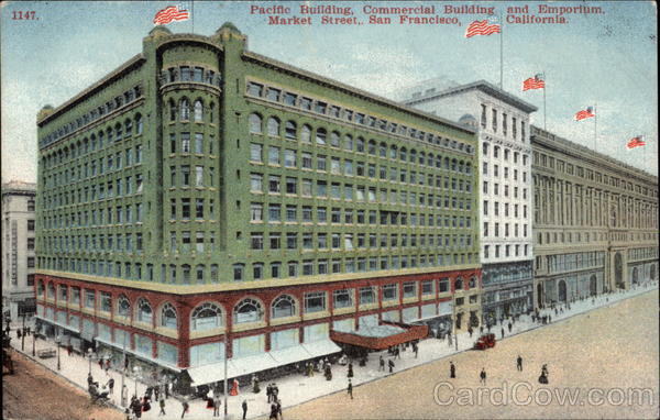 Pacific Building, Commercial Building and Emporium, Market Street San Francisco California