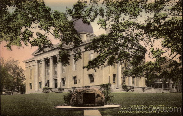 Court House and Treaty Boulder Canandaigua New York