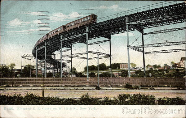 Elevated R.R. Curve on W. 110th Street New York