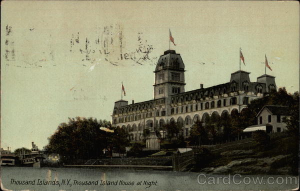 Thousand Island House at Night Thousand Islands New York