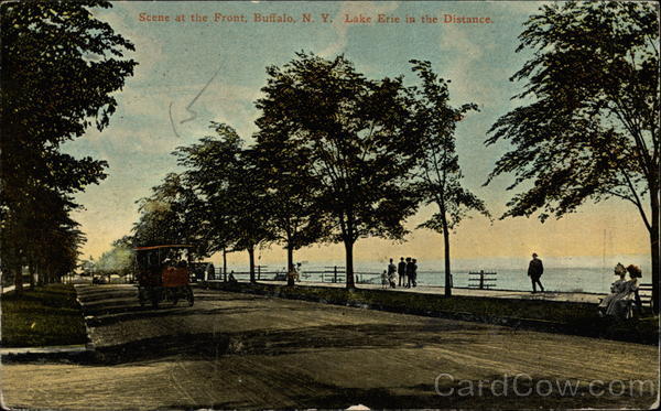 Scene at the Front, Lake Erie is the Distance Buffalo New York